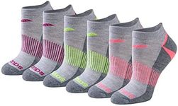 Saucony Women's RunDry Performance Selective Cushion Socks, Available in S-L (6, 12, Grey Assorted (6 Pairs), Medium