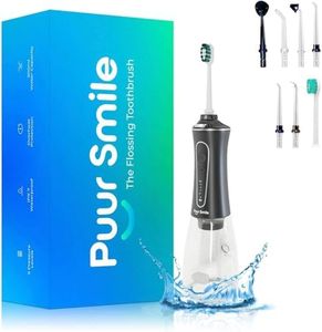 Puur Smile Professional Water Flosser - Advanced Dental Care for a Healthier Mouth, Gum, and Teeth - IPX7 Waterproof, 4 Replacement Tips, Travel-Friendly, Rechargeable - Effortless Oral Hygiene at You