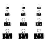 D.RECT | Foldback Clips Multi-Purpose Clips | Paper Metal Binder Clips for Notes | Paper Clip Office | Office Clamp | Use for Coffee Tea Rice Pasta Flour Sugar Snacks | Black 4x12 Pieces | Pack of 48