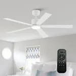 Ceiling Fans with Lights and Remote, 52 Inch Flush Mount Ceiling Fan with Light for Bedroom LivingRoom, Modern Outdoor Ceiling Fans for Patios, Reversible 5 Blades, Ventilador de Techo con Luz