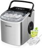 EUHOMY Ice Maker Machine Countertop Ice Cube Maker with Portable Handle, 9 Ice Cubes in 6 Mins, Self-Cleaning Compact Ice Maker 12 kg in 24 Hrs, with Ice Scoop and Basket for Home/Kitchen/Office/Bar