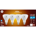 GE Relax LED Light Bulb, 65 Watt Eqv, Soft White, BR30 Indoor Floodlight (4 Pack)