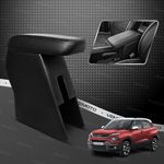 VEMOTO™ 2.0 High-End Car Center Armrest with Storage Compartment and Ultimate Comfort for Tata PUNCH (Not for Punch EV) (Black)