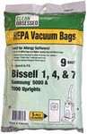 Clean Obsessed H-10 HEPA Bags Fits Bissell 1, 4 & 7 - Also fits Samsung 5000 & 7000 Uprights (9 Bag Pack)