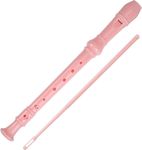 8 Hole Soprano Recorder, 8-Hole Flute for Children, Plastic Flute for Beginners, Soprano Recorder 8 Hole Kids Beginner School Plastic Flute with Flute Cleaning Stick and Instruction Manual (pink)