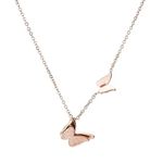 MEENAZ Pendant for Women and Girls Rose Gold Pendant Necklace for Women Western Stainless Steel Butterfly Long Chain Pendants Jewellery for Women Birthday Gift for Girls Anniversary Gift for Wife-311