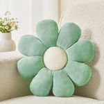 Mepherl Flower Pillow,Daisy Pillow Flower Shaped Throw Pillow,Cute Pillows Flower Cushion,Flower Floor Pillow Seating Cushion for Bedroom,Sofa,Couch(15.7",Green)