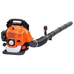 vidaXL Petrol Backpack Leaf Blower - Powerful 42.7cc Engine, High Speed, Air Volume ≥ 900 m³/h, Adjustable Outlet, Thumb-Operated Control, Ergonomic Design, GS Certified, Orange