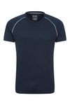 Mountain Warehouse Endurance Mens T-Shirt – Breathable Tee, UPF50 Protection, Lightweight Shirt, Comfortable & Quick Drying Top - for Gym, Travelling, Running Navy Reflect XL