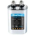BlueStars [2025 Updated] 7.5 uF ± 5% MFD 370 or 440 Oval Run Capacitor CBB65 50/60 Hz TP-CAP-80/5/440R - Exact fit for Condenser Straight Cool & Heat Pump Air Conditioner