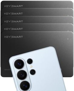 KeySmart SmartCard (Gen 3) MFI-Certified Wallet Tracker Card, Dual Network Compatible with Apple Find My & Google Find Hub, Rechargeable GPS Item Finder, Tracking for Luggage Tag, Waterproof, 5 Pack