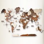 Awesometik" 3D Wood World Map Wall 