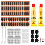 120Pcs bike puncture repair kit，Self-Adhesive Bike Puncture Repair Patches Bike Tyre Repair Kit, Metal Crowbar File, Bike Tyre Repair Kits for Mountain/Road Bike or Commuter Bikes (120 piece set)