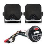 Herdio Waterproof Marine Gauge Stereo Bundle for Boat ATV UTV Spa