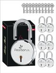 Pearson.fit Round Padlock 65mm 7 Lock Open with 10 Same Key 8 levers Double Locking Anti Thift Weather-Resistant Shop Shutter High Security Main Door Lock for Home