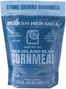 MARSH HEN MILL Sea Island Blue Cornmeal Organic Corn with Floral Aroma Perfect Corn Meal for Corn Bread Grown by Generations of Farmers Traditional Flour Blue Corn Meal 100% Natural 24 oz