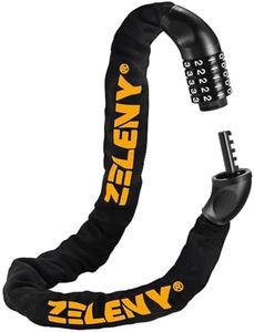 ZELENY Bike Lock, Bicycle Lock with Thickened Plug and 3ft (90cm) Long Chain, 5-Digit Combination Bike Locks High Security, Keyless, Bike Chain Lock for Bicycle, Motorbike, Scooter, Fence gate.