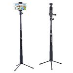 Smatree Telescoping Selfie Stick with Tripod Stand Compatible with DJI Osmo Pocket 4/3/2/1, G*Pro Camera 13/12/11/10/9/8/7/6/5/SJCAM/AKASO/Xiaomi Yi and Cell Phone