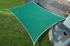 GREEN DECOR - HDPE Fabric Cotton Webbing Sun Shade Sails 85-90% Protection from Sun & UV Rays Ideal for Car Parking, Outdoor Garden, Balcony, Patio (Green Color, 15 X 8 Feet) Pack of 1 Piece