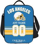 Los Angeles Lunch Box Custom Lunch Bag Personalized Name and Number Adjustable Strap Sport Insulated Lunch Tote Gifts For Fans Men Women