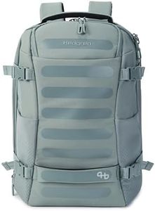 Hedgren | TRIP Travel Backpack – Expandable, Water-Repellent RPET with RFID Blocking, Laptop & Clothing Compartments, Rain Cover & Smart Sleeve for Carry-On | 28.5 L (Grey-Green)