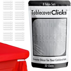 Table Cover Clicks: 32 Pack of Reusable Tablecloth/Table-Cover Clips – Great for Disposable Plastic Table Covers – Celebration/Party Table Décor