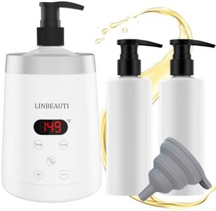 LINBEAUTI Massage Oil Warmer Bottle Professional Lotion Heater for SPA, Automatic Heated Lotion Cream for Salon, Barber Shops, Home, with Two Oil Bottle Dispenser