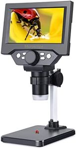 Koolertron Microscopio para Niños,5.5" Microscopio Profesional Digital LCD,Microscopio Portátile HD 1080P con 50-1000x Zoom de Aumento,8 Luces LED Ajustables,Compatible con PC Windows MacOS