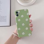 ZUKKASHAN Compatible with iPhone 12, Soft Silicone TPU Shockproof Protective Case Cute Daisy Pattern Girls Women Back Phone Cover for iPhone 12 (Green)