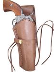 Leather Gun Holster for .38 Caliber and .357 Caliber Revolvers (Right Handed) Smooth Brown