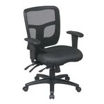 Office Star 92893-30 Mid Back ProGrid Back FreeFlex Seat with Adjustable Arms and Multi-Function and Seat Slider, Black Managers Chair