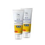 TNW-THE NATURAL WASH Sun Defence Sunscreen SPF 50 PA+++ (Pack Of 2*50gm) | Enriched With Jojoba Oil, Saffron & Cucumber | UVA/UVB Protection & Balanced Skin | All Skin Type | Sunscreen For Men & Women