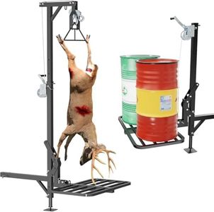 CROSSHIP Hitch Game Hoist with Lifting System Platform - for Hunting Safely Load - 360 Degree & Foldable 400lbc Hoist &250lbc Lift for Truck, Pickups Hitch-Mounted (Fits 2'')