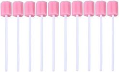 Disposable Oral Swabs- Healifty 100pcs Mouth Care Sponge Tooth Cleaning Sponge Swab for Oral Care (Pink)