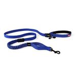 EzyDog Road Runner Best Hands Free Walking, Jogging, and Running Zero Shock Bungee Dog Leash - Reflective Stitching and Adjustable Waist Belt - Provides Superior Comfort, Safety, and Control (Blue)