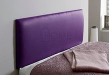 CROWNBEDSUK Faux Leather Divan bed Headboard 20" height thick padded (Purple, 5FT (KING SIZE))