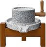 Stone Grain Mill Grinder for Home - Handmade Countertop Wheat & Flour Disk Grinder with Wooden Stand for Bread, Tortillas, Spices