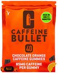 Caffeine Bullet Energy Chews - Chocolate Orange. 40 * 85mg Caffeine Sweets - Faster Kick Than Pills, Gels and Gum. Sport Science for Running, Cycling, Gaming & A Pre Workout Endurance Boost.