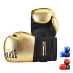 BRAVOSE Fearless Boxing Gloves for Kids, Muay Thai Gloves for Training, Sparring Mitts for Junior Boxers | Ideal for Punching Bag, Kickboxing for Childrens, Boys, Girls 4oz - Gold