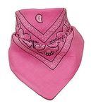 Boolavard 100% Cotton 1pcs, 6pcs or 12pcs Pack Bandanas with Original Paisley Pattern Colour of Choice Headwear/Hair (Baby-Pink)