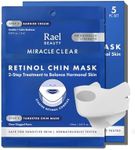 Rael Skin Care, Face Masks and Moisturizer - Retinol Chin Masks with Miracle Clear Barrier Cream, Korean Skin Care, All Skin Types, Vegan (5 Kits)