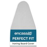 Encasa Homes Metallised Ironing Board Cover 'Silver Super Luxury' with Foam + Felt PAD (Fits Large Boards 125 x 39 cm) Heat Reflective, Scorch Resistant, Bungee Elasticated, 3 Fasteners