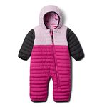 Columbia Unisex Baby Powder Lite Reversible Bunting Snowsuit, Wild Fuchsia/Aura/Shark, 6-12 Months US