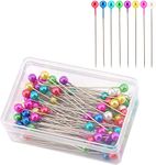 AIEX 100Pcs 1.5 Inch Sewing Pins Plastic Ball Head Straight Quilting Pins for Dressmaker Jewelry DIY Decoration, Art Craft and Sewing Projects (Multicolor)