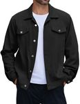 COOFANDY Men Cotton Denim Jacket Black Soft Jean Jacket Casual Lightweight Jacket Button Up Shirt Jacket