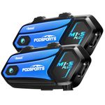 Fodsports M1-S Plus Bluetooth Headset Intercom, Motorcycle Communication System with Music Sharing, Microphone Mute, Up to 8 Riders Helmet Bluetooth Intercom with FM Radio, Siri, Universal Pair (Dual)