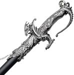 Saint George Dragon Saber Fantasy Knight Sword - Dull Blade - for Collections, Gifts