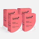 Sparkle Biodegradable & Compostable Bamboo Sanitary Pads for Women - 28 Pads (Pack of 4), Size - Overnight || Plastic-Free || Unscented || Zero Toxins || Rash-Free || Super Soft Comfortable Top Layer