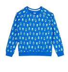 Amazon Brand - Jam & Honey Boys Cotton Crew Neck Regular Sweatshirt-Cuddle Up in Playful Comfort with These Long Sleeve Sweatshirts Which are Super Soft & Fun for All Day Adventures! Blue,5-6 Years