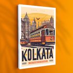 Ritwika's Kolkata Railway Place Architecture Quote Artwork - Gallery Wrapped Canvas Painting | For Home And Office Decor & Gifting To Friends And Loved Ones | Size Starts From 12" x 18" Inch, Set of 1